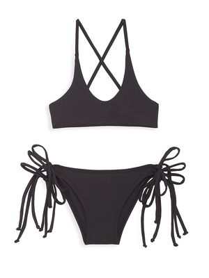 Little Girl's & Girl's Multi-String Bikini - Black - Size 6 - Black - Size 6