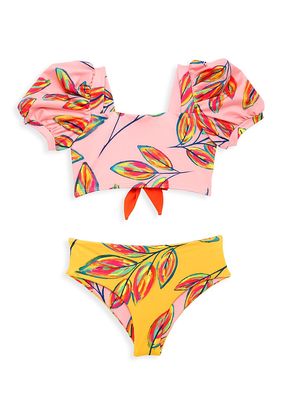 Little Girl's & Girl's Mutuo Bubble Bikini - Pink Multi - Size 6 - Pink Multi - Size 6