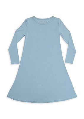 Little Girl's & Girl's Oasis Teal Long-Sleeve Dress