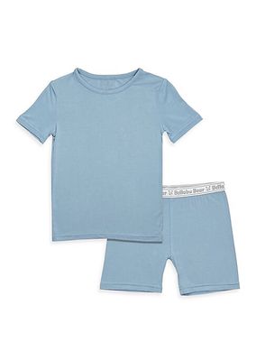 Little Girl's & Girl's Oasis Teal T-Shirt & Shorts Pajama Set