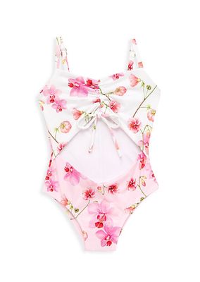 Little Girl's & Girl's Orchid Cutout One-Piece