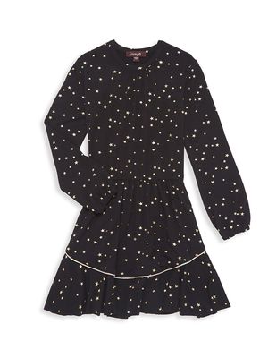 Little Girl's & Girl's Paula Star Print Dress - Black - Size 2 - Black - Size 2