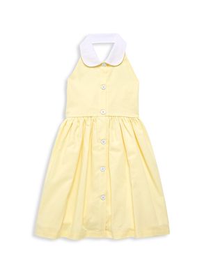 Little Girl's & Girl's Piqué Halter Sundress - Yellow - Size 10