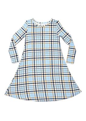 Little Girl's & Girl's Plaid Long-Sleeve Nightgown