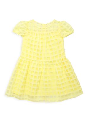 Little Girl's & Girl's Plaid Organza Babydoll Dress - Yellow - Size 7 - Yellow - Size 7