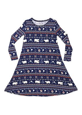 Little Girl's & Girl's Polar Isle Long-Sleeve Dress