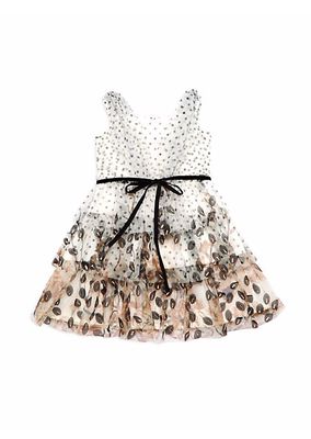 Little Girl's & Girl's Polka Dot Print Tulle Dress