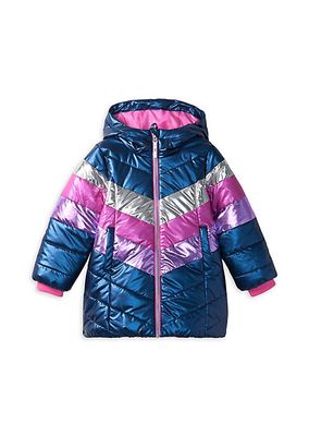 Little Girl's & Girl's Rainbow Shimmer Puffer Jacket