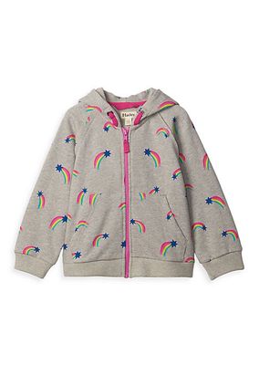 Little Girl's & Girl's Rainbow Stars Zip-Up Hoodie