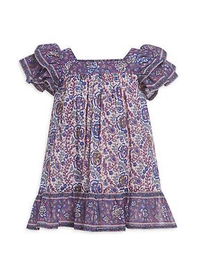 Little Girl's & Girl's Rosita Border Print Dress
