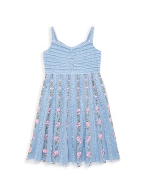 Little Girl's & Girl's Ruffle Floral Mini Dress - Blue Multi - Size 2
