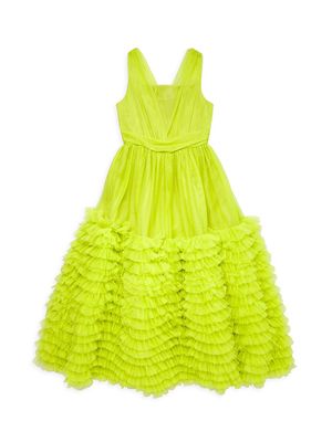 Little Girl's & Girl's Ruffle Gown - Green - Size 7 - Green - Size 7
