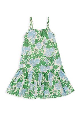 Little Girl's & Girl's Sara Braided Floral Print Dress