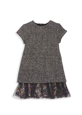 Little Girl's & Girl's Sara Metallic Tweed Overlay Dress