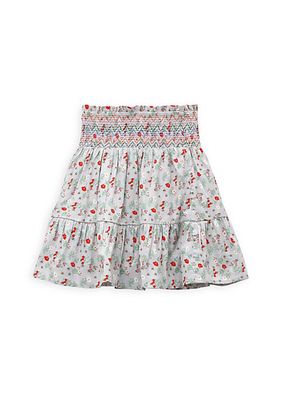Little Girl's & Girl's Smocked Floral Skirt