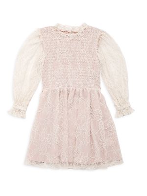 Little Girl's & Girl's Smocked Lace Dress - Linen - Size 6 - Linen - Size 6