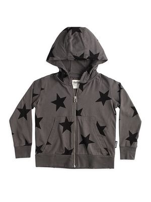 Little Girl's & Girl's Star Zip Hoodie - Dyed Graphite - Size 2 - Dyed Graphite - Size 2