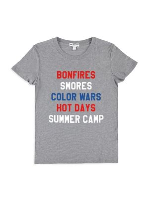 Little Girl's & Girl's Summer Camp T-Shirt - Heather Grey - Size 7 - Heather Grey - Size 7
