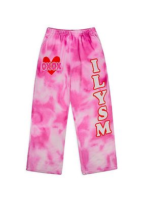 Little Girl's & Girl's Theme ILYSM Tie-Dye Sweatpants