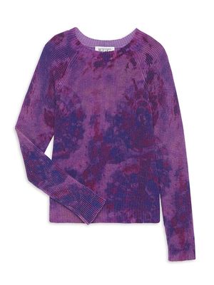 Little Girl's & Girl's Tie-Dye Cotton Sweater - Purple - Size 4 - Purple - Size 4