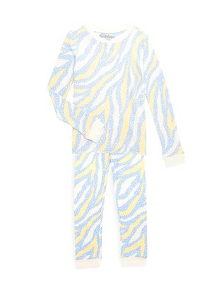 Little Girl's & Girl's Tiger Dots 2-Piece Pajamas Set - Ice Blue - Size 12 - Ice Blue - Size 12