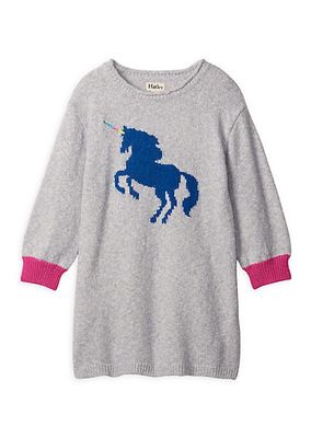 Little Girl's & Girl's Unicorn Sweater Dress