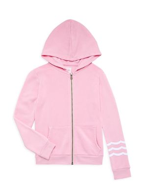 Little Girl's & Girl's Waves Zip Hoodie - Sea Shell - Size 2