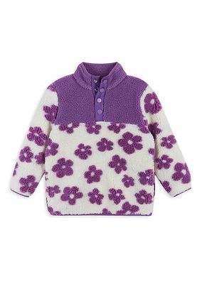 Little Girl's Floral Fleece Pullover