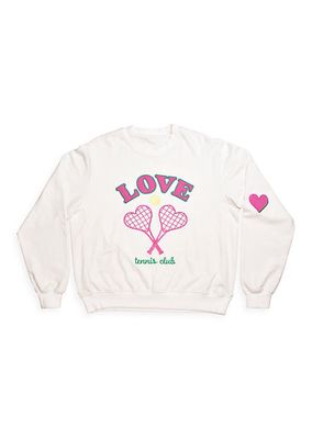 Little Girl's, Girl's & Adult's Love Tennis Club Crewneck Sweatshirt