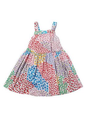 Little Girl's Multicolor Floral & Bow Dress