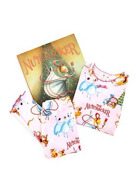 Little Girl's The Nutcracker Three-Piece Cotton Pajamas & Book Set