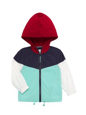 Little Kid's & Kid's Colorblocked Full-Zip Hoodie - Indigo - Size 2