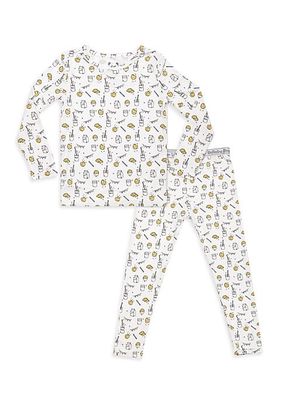 Little Kid's & Kid's Cookies & Milk Long-Sleeve T-Shirt & Pants Pajama Set