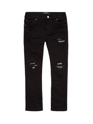 Little Kid's & Kid's Distressed Skinny Jeans - Black - Size 12