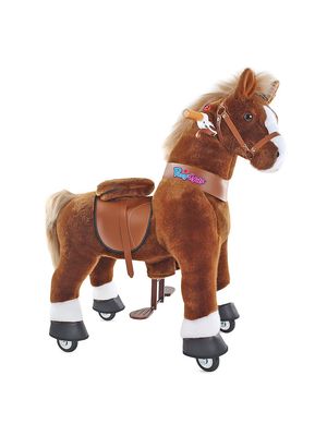 Little Kid's & Kid's Medium Ride On Horse Toy - Brown - Brown - Size Medium