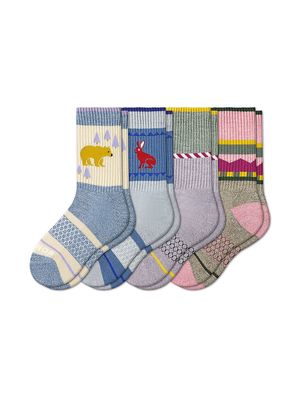 Little Kid's & Kid's Merino Wool Calf Sock 4-Piece Set - Ecru - Ecru