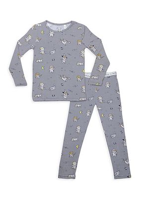 Little Kid's & Kid's Mummies Print Pajama Set