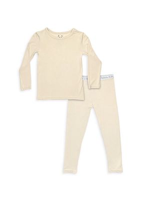 Little Kid's & Kid's Oat Long-Sleeve Shirt & Pants Pajama Set