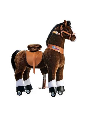 Little Kid's & Kid's Ride-On Horse Toy - Dark Brown - Dark Brown