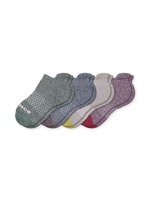 Little Kid's & Kid's Solid Marls Ankle Socks 4-Pack - Clay - Clay