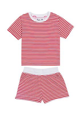 Little Kid's & Kid's Stripe Jersey Short Pajamas Set