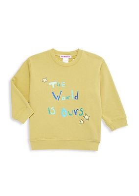 Little Kid's & Kid's The World Is Ours Crewneck Sweatshirt