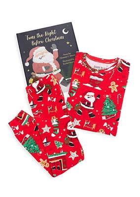 Little Kid's & Kid's Twas The Night Before Christmas Book & Pajamas Set