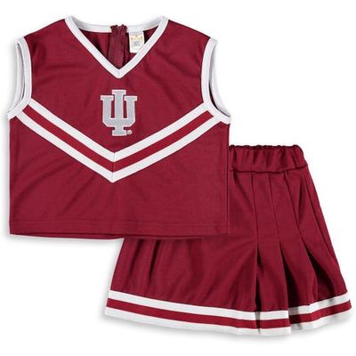 LITTLE KING Girls Youth Crimson Indiana Hoosiers Two-Piece Cheer Set