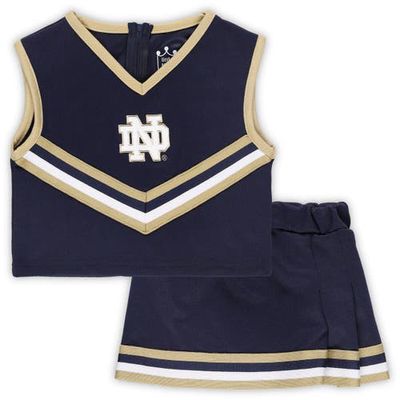 LITTLE KING Girls Youth Navy Notre Dame Fighting Irish Two-Piece Cheer Set