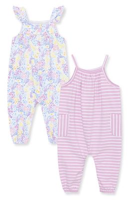 Little Me Assorted 2-Pack Stretch Cotton Rompers in Lavender