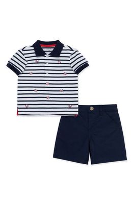 Little Me Baseball Polo & Shorts Set in Blue 