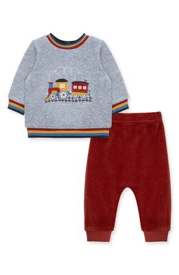 Little Me Train Sweatshirt & Joggers Set in Red