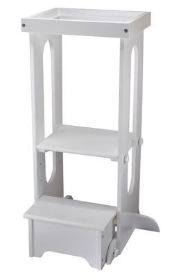 Little Partners Explore & Store Learning Tower Toddler Step Stool in Soft White