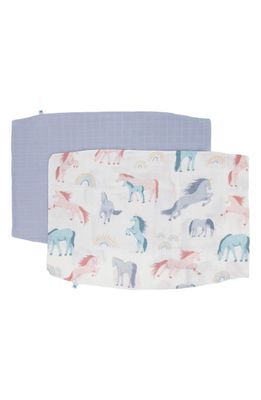 little unicorn 2-Pack Cotton Muslin Pillowcase in Unicorns